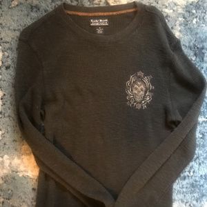 Lucky Brand skulls thermal shirt size M VG!